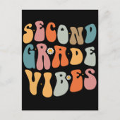 Tweedegraads vibes terug naar school Groovy School Feestdagenkaart (Voorkant)