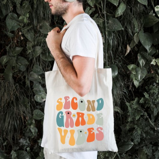 Tweedegraads vibes terug naar school Groovy School Tote Bag