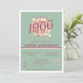 Tweedehands 1966 60e verjaardag turquoise blauwe u kaart (Staand voorkant)