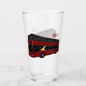 Tweedehands autobus cartoon illustratie glas (Voorkant)