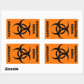 Tweedehands Luiers biohazard rect verticaal sinaas Rechthoekige Sticker (Vel)