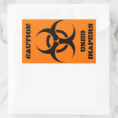 Tweedehands Luiers biohazard rect verticaal sinaas Rechthoekige Sticker (Tas)