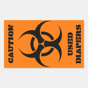 Tweedehands Luiers biohazard rect verticaal sinaas Rechthoekige Sticker