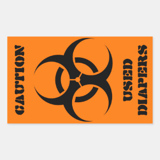 Tweedehands Luiers biohazard rect verticaal sinaas Rechthoekige Sticker