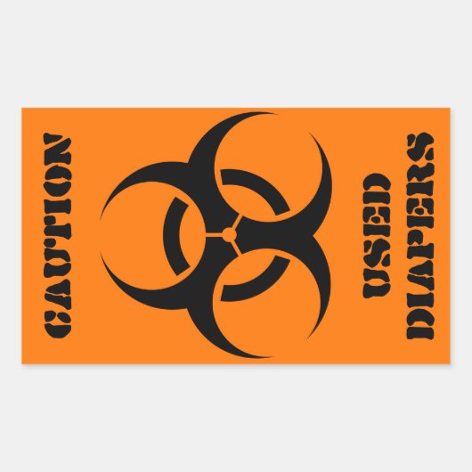 Tweedehands Luiers biohazard rect verticaal sinaas Rechthoekige Sticker (Voorkant)
