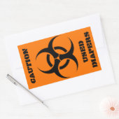 Tweedehands Luiers biohazard rect verticaal sinaas Rechthoekige Sticker (Envelop)