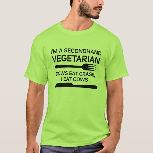 Tweedehands Vegetarisch Grappig T-Shirt (Voorkant)