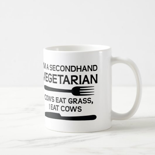 Tweedehands Vegetarische Grappige Mok (Rechts)