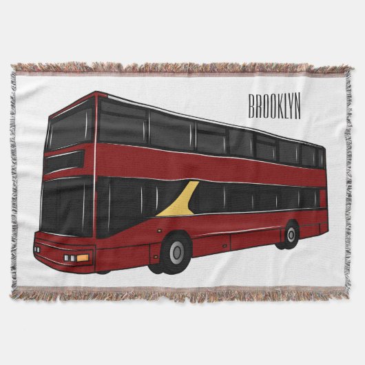 Tweedehandsbus cartoon illustratie deken (Voorkant)