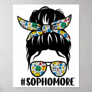 Tweedejaars Rommelige Knot Meisje Leraar Student T Poster