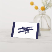  tweedekker donker marineblauw bruiloft plaatskaartje (Achterkant)