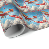 tweedekker met verjaardagsbanner cadeaupapier (Rol Hoek)