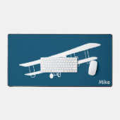 Tweedekker Vliegtuig Eenvoudige Luchtvaart Custom  Bureaumat (Keyboard & Muis)