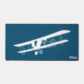 Tweedekker Vliegtuig Eenvoudige Luchtvaart Custom  Bureaumat (Voorkant)