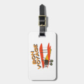 tweedekker- vliegtuig van Bon Voyage Bagagelabel (Voorkant verticaal)