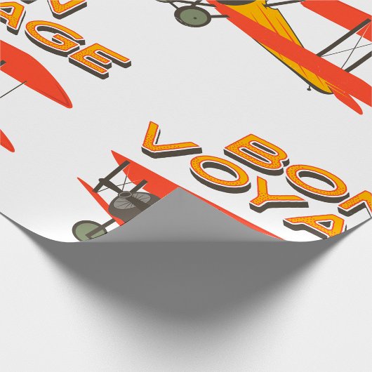 tweedekker- vliegtuig van Bon Voyage Cadeaupapier