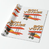 tweedekker- vliegtuig van Bon Voyage Cadeaupapier (Uitgerold)