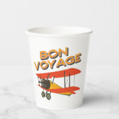 tweedekker- vliegtuig van Bon Voyage Papieren Bekers (Voorkant)