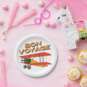 tweedekker- vliegtuig van Bon Voyage Papieren Bordje (Feest)