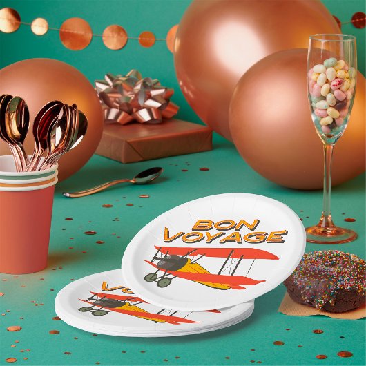 tweedekker- vliegtuig van Bon Voyage Papieren Bordje