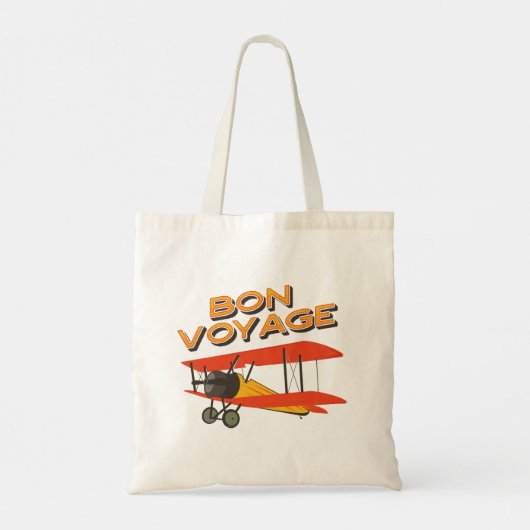 tweedekker- vliegtuig van Bon Voyage Tote Bag (Achterkant)