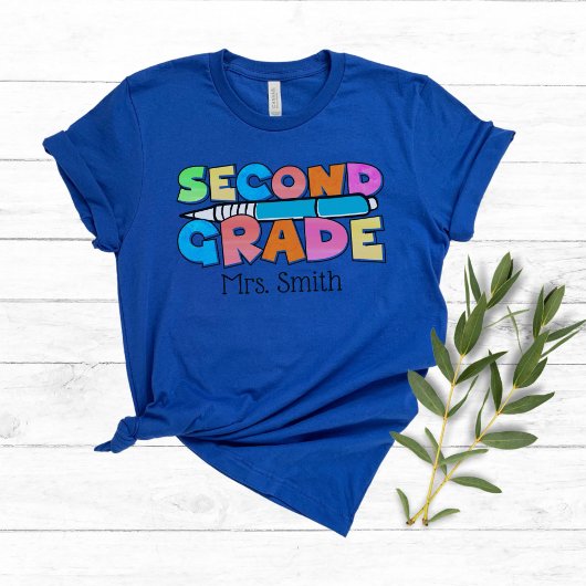 Tweedeklas gepersonaliseerde leraar t-shirt