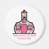 Tweedeklas leraar Verf Splatter Schoolhouse Magneet (Voorkant)