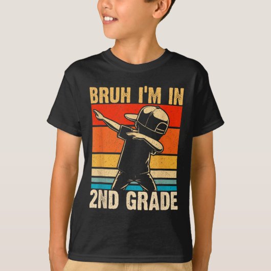 Tweedeklasleerling Dabbing Jongen Bruh Ik Zit In G T-shirt (Voorkant)