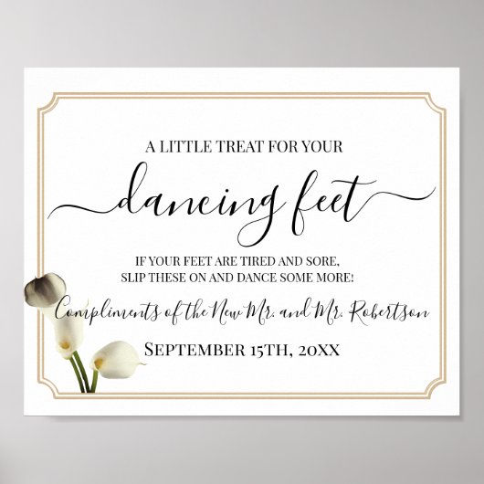 Tweedelig bordteken voor bruiloftsreceptie met dan poster (Voorkant)