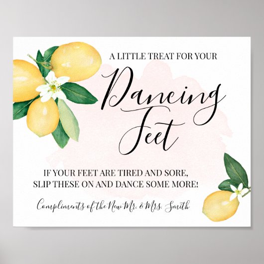 Tweedelig Naambord 'Dancing Feet' met Flip Flops e Poster (Voorkant)