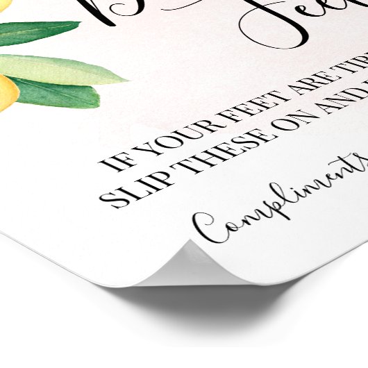 Tweedelig Naambord met Dansende Voeten, Flip Flops Poster (Hoek)