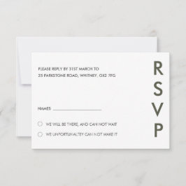 Tweedelige Kleur Minimaal Moderne Trouw RSVP Kaar Kaart