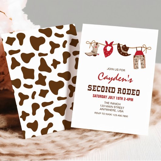 TweedeRodeo Westerne Cowboy 2e Verjaardag Kaart