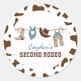 TweedeRodeo Westerne Cowboy 2e Verjaardag Ronde Sticker