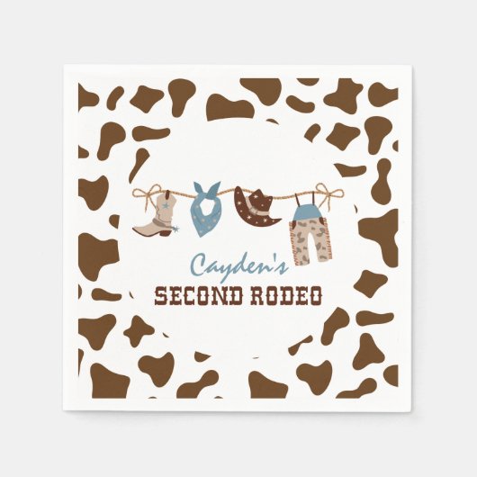 TweedeRodeo Westerne Cowboy 2e Verjaardag Servet (Voorkant)