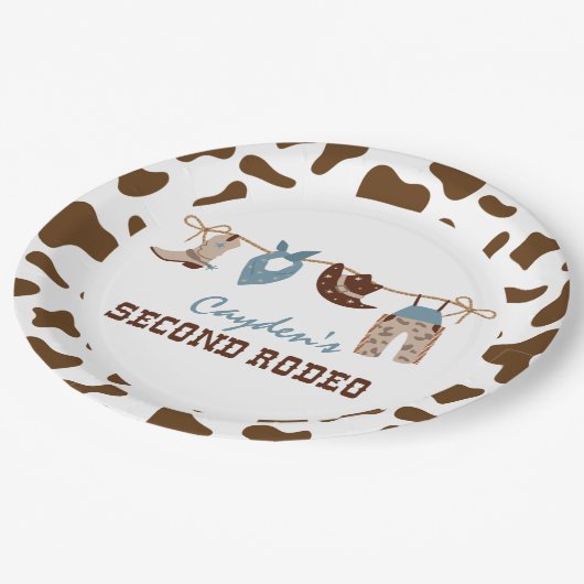 TweedeRodeo Westerne Cowboy 2e Verjaardagspapier Papieren Bordje (Gekanteld)