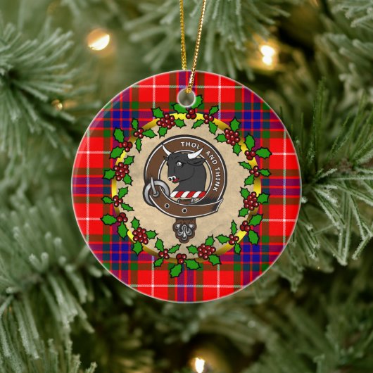 Tweedie Clan Badge & Tartan Gepersonaliseerde Kers Keramisch Ornament (Boom)