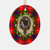 Tweedie Clan Badge & Tartan Gepersonaliseerde Kers Keramisch Ornament (Rechts)