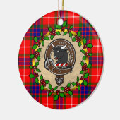 Tweedie Clan Badge & Tartan Gepersonaliseerde Kers Keramisch Ornament (Links)