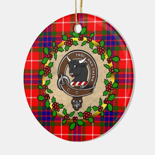 Tweedie Clan Badge & Tartan Gepersonaliseerde Kers Keramisch Ornament (Links)
