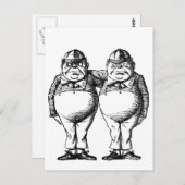Tweedle Dee en Tweedle Dum Briefkaart (Voorkant / Achterkant)