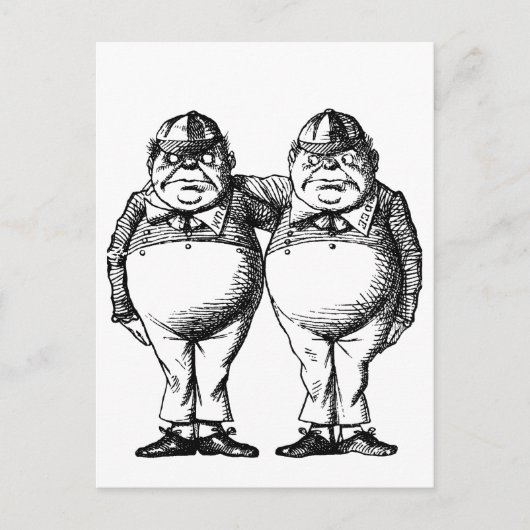 Tweedle Dee en Tweedle Dum Briefkaart (Voorkant)
