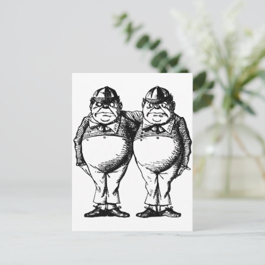 Tweedle Dee en Tweedle Dum Briefkaart (Staand voorkant)