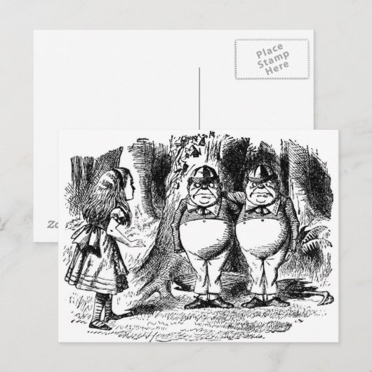 Tweedle Dee en Tweedle Dum Briefkaart (Voorkant / Achterkant)