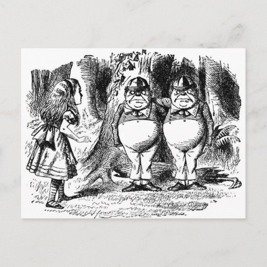 Tweedle Dee en Tweedle Dum Briefkaart (Voorkant)
