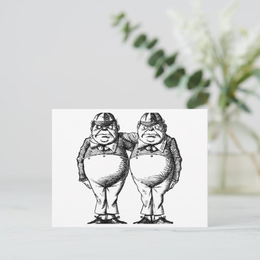 Tweedle Dee en Tweedle Dum Briefkaart (Staand voorkant)