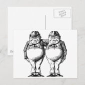 Tweedle Dee en Tweedle Dum Briefkaart (Voorkant / Achterkant)