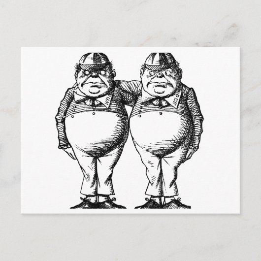 Tweedle Dee en Tweedle Dum Briefkaart (Voorkant)