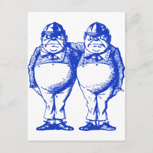 Tweedle Dee en Tweedle Dum Inked Blue Briefkaart