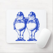 Tweedle Dee en Tweedle Dum Inked Blue Muismat (Met muis)